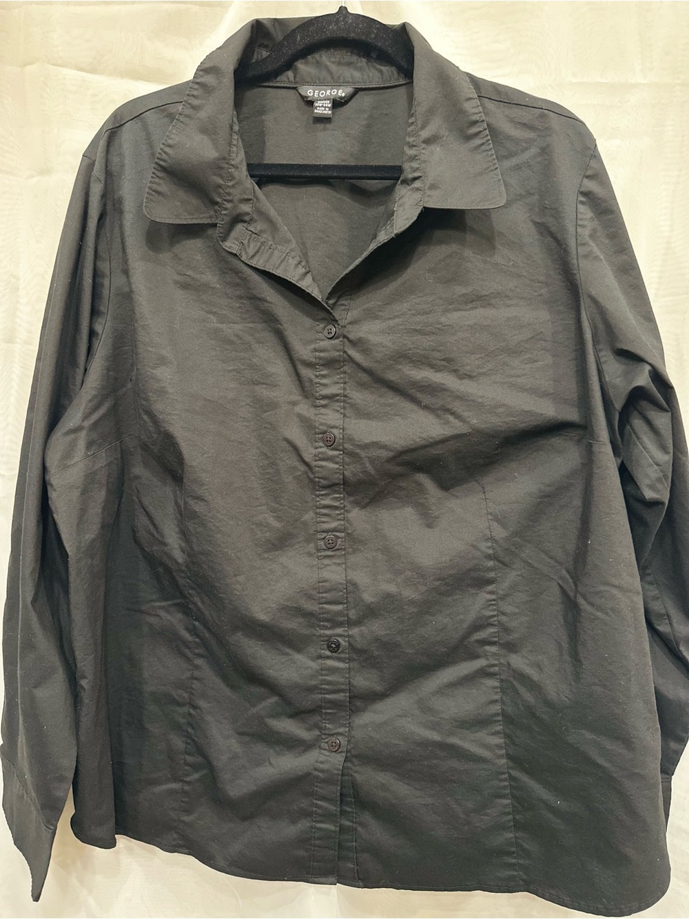 George Women’s Black Button-Front Collared Shirt